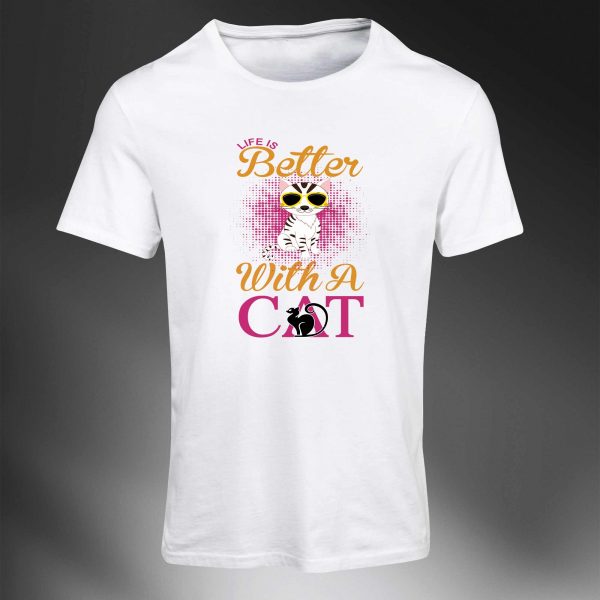 Camiseta Life is better with a cat - Image 4