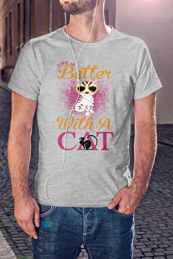 Camiseta Life is better with a cat - Image 5
